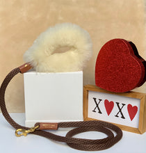 Load image into Gallery viewer, Genuine Shearling, Leather, &amp; Nylon Rope Leash For Dogs: St. Moritz Leash